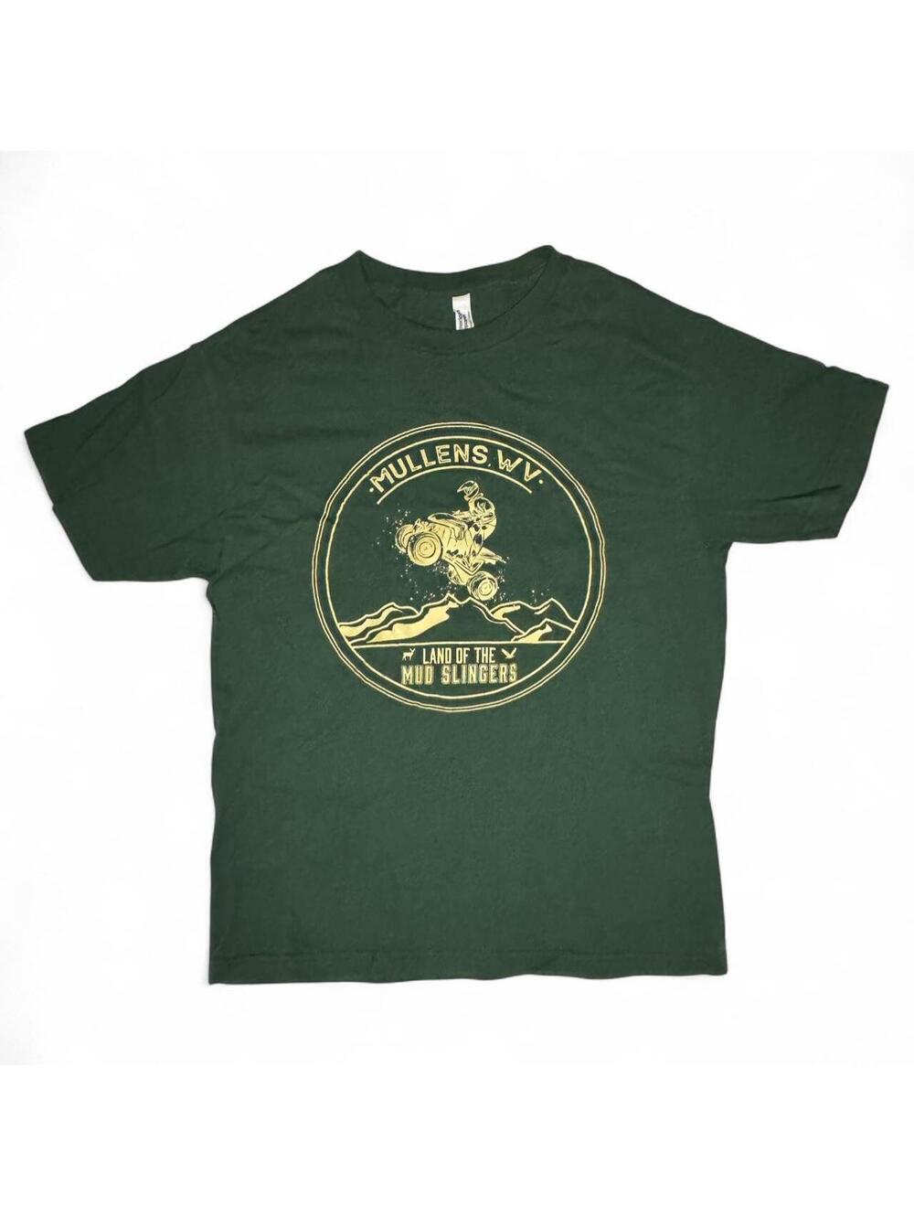 American Apparel Heavyweight Cotton Unisex Crew Neck Green Casual T-Shirt Size M